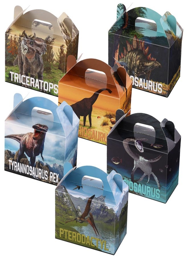 TaoBary 24 Pcs Dinosaur Favor Boxes for Birthday Party Dinosaur Treat Boxes Dinotheme Candy Goodie Case Party Favors for Boys Girls Kids Baby Shower Supplies, 6 x 3.5 x 3.5 Inch(Cool Style) - Image 1