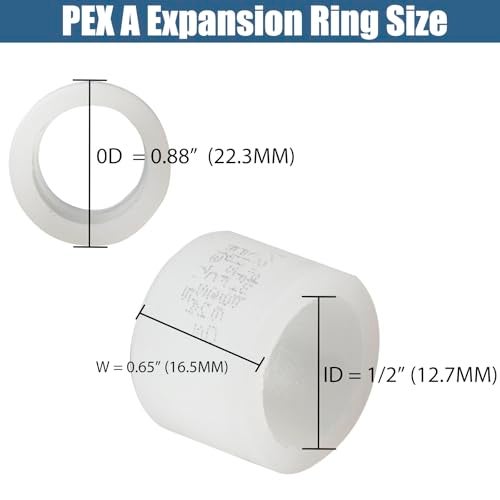 WHK 150 PACK 12PEX A Fittings PEX Expansion Rings Fittings 12 Inch Tubing RingsSleeve for PexA Pipe - Image 3