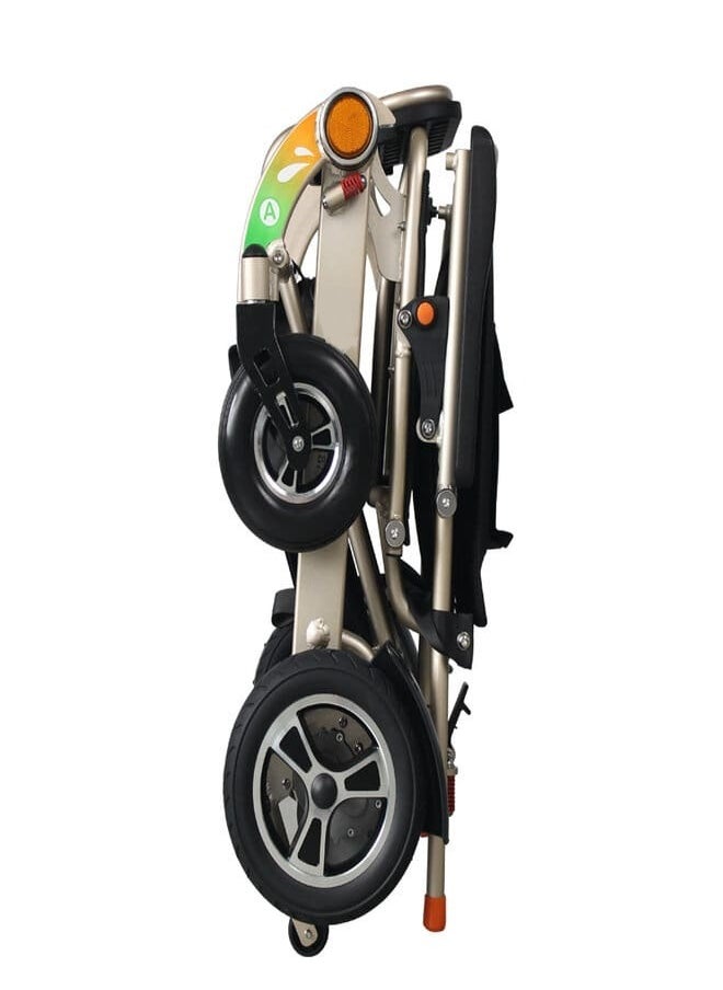 SUNCART EW-03 Lightweight Foldable Electric Wheelchair with Handbrake and Detachable Pedal Motorized Wheelchair for Disabled People - Silver
