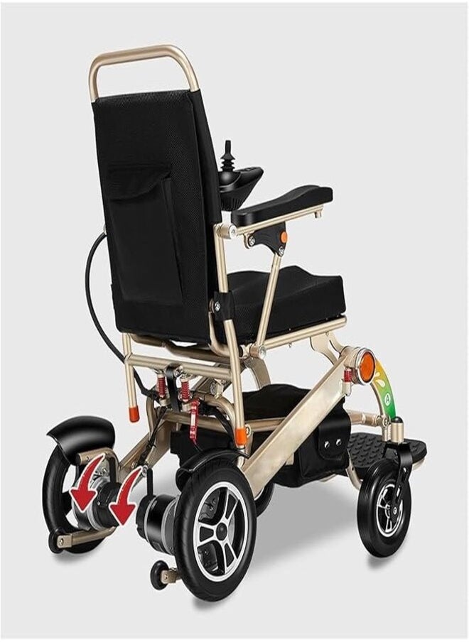 SUNCART EW-03 Lightweight Foldable Electric Wheelchair with Handbrake and Detachable Pedal Motorized Wheelchair for Disabled People - Silver