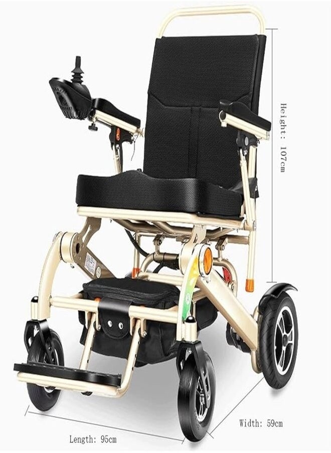 SUNCART EW-03 Lightweight Foldable Electric Wheelchair with Handbrake and Detachable Pedal Motorized Wheelchair for Disabled People - Silver