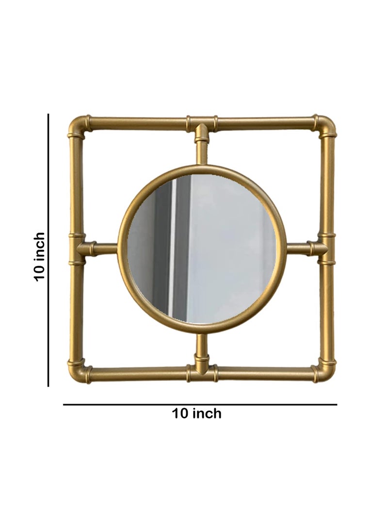 Art Street Art Street Arianda Square Wall Mirror Square Shape Golden Decorative Wall Mirror for Home Décor (24 x 24 Cm) - Set of 2  - Image 4