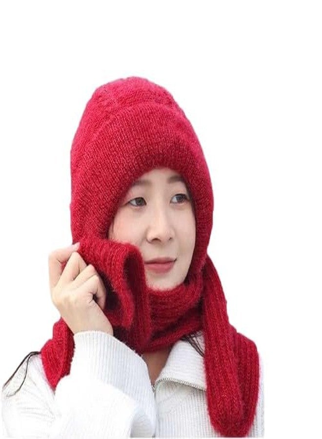 DROXNIX Winter Woolen Cap with Scarf Set for Women | Warm Knitted Beanie Cap & Muffler Combo | Soft Stretchable Cold Weather Headwear - Image 3
