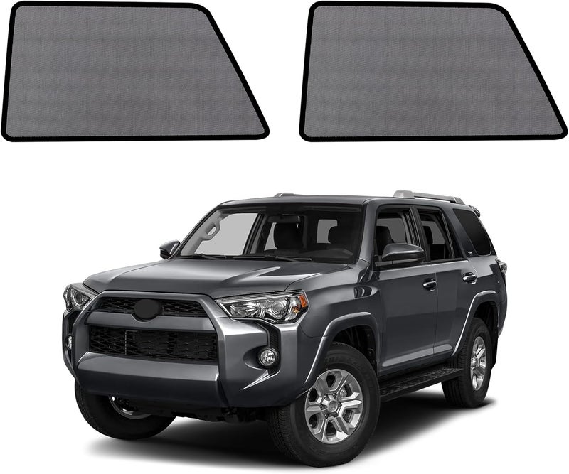 ظلال نوافذ السيارة لطراز 4Runner 2011-2023 - ظل النافذة الجانبية الخلفية للطفل، شبكة قابلة للتنفس تغطي خصوصية السيارة، حماية من الأشعة فوق البنفسجية وعزل حراري للرحلات البرية، القيلولة، التخييم (قطعتان) - Image 1