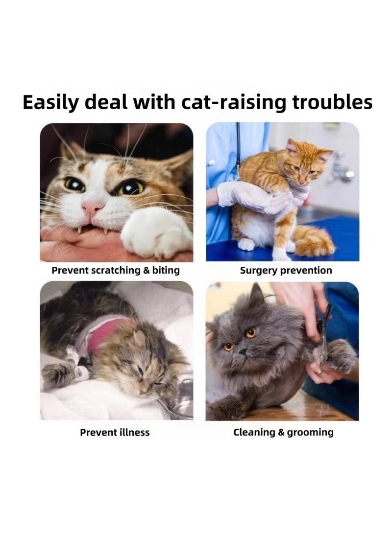 Adjustable Cat Recovery Collars & Cones, Soft Toast-Shaped Elizabethan Collar for Cats and Dogs, Prevents Licking and Biting Post-Surgery, Comfortable, Fits Neck Sizes 15-30cm(M) - Image 2