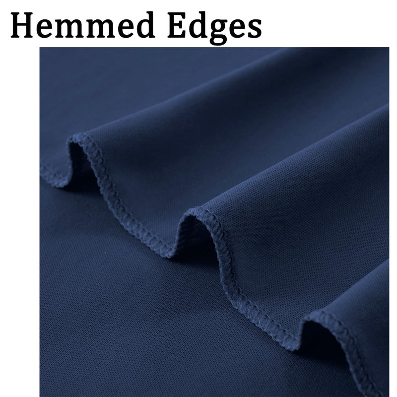 NSSONBEN 10ft x 10ft Wrinkle Free Navy Blue Backdrop Curtains Panels, 2 Panels 5x10ft Silky Polyester Photo Backdrop Drapes for Birthday Wedding Party Graduation Photography Background - Image 5
