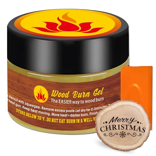 1DFAUL Wooden Burning Paste 4 OZ Wood Burn Gel with Silicone Squeegee for Crafting Drawing and DIY Arts Create Beautiful Art in Minutes Personalize Your Craft - Image 1