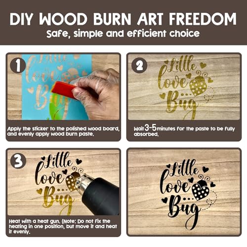 1DFAUL Wooden Burning Paste 4 OZ Wood Burn Gel with Silicone Squeegee for Crafting Drawing and DIY Arts Create Beautiful Art in Minutes Personalize Your Craft - Image 3