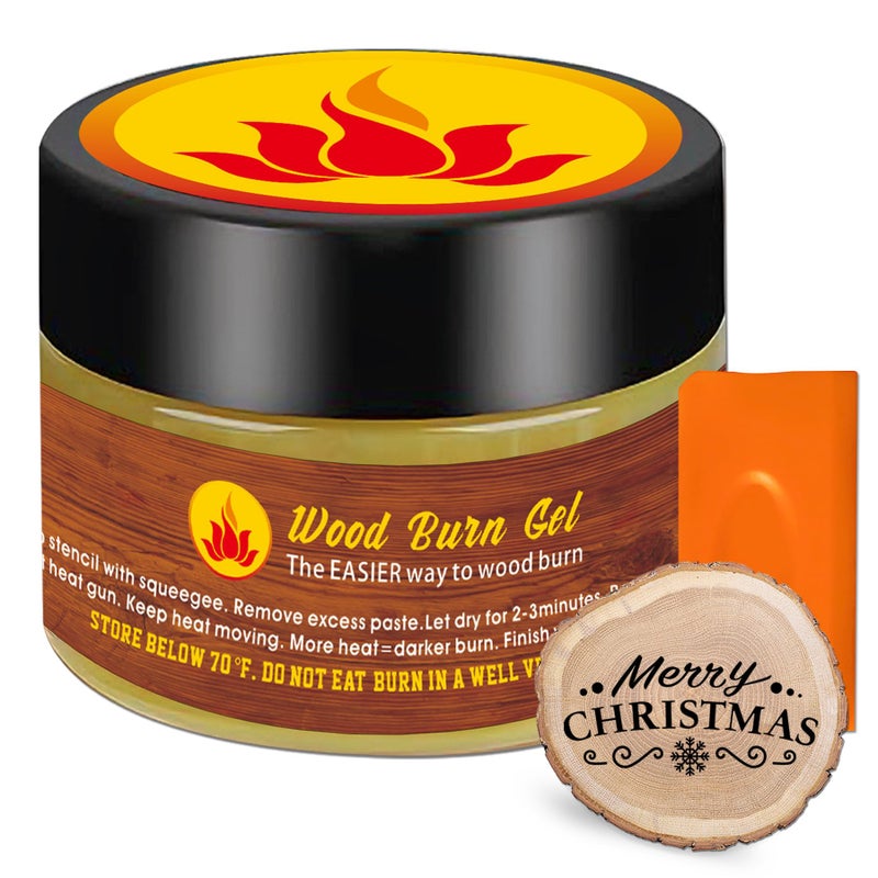 1DFAUL Wooden Burning Paste 4 OZ Wood Burn Gel with Silicone Squeegee for Crafting Drawing and DIY Arts Create Beautiful Art in Minutes Personalize Your Craft - Image 2