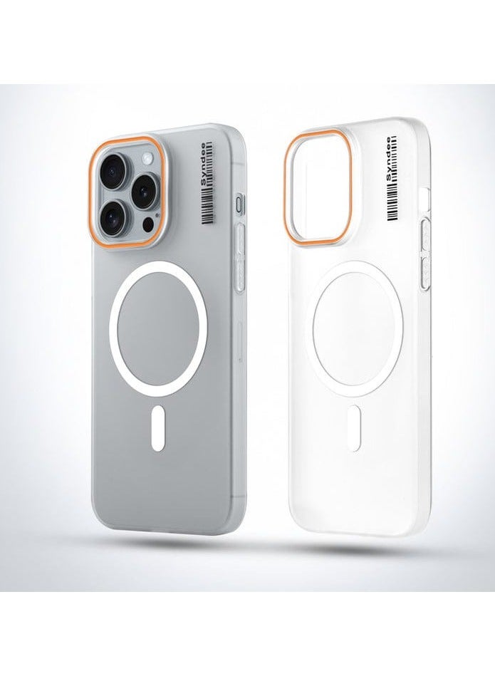 Elegant Colorful Frosted Matte Back With MagSafe Support Back Case For Apple iPhone 16pro max in(white)  - Image 1
