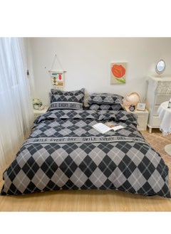 Sharpdo 4-piece Bedding Set Microfiber Soft Quilt Set With 1 Quilt Cover 1 Flat Sheet And 2 Pillowcases 2.2m Bed（220*240cm）  - Image 1