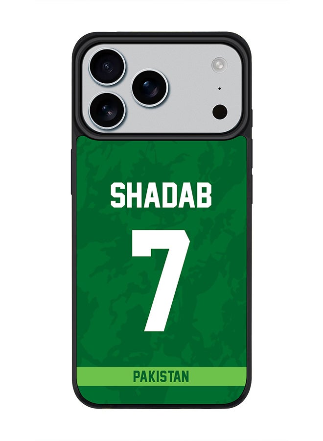Stylizedd iPhone 17 Pro Max Case, [Compatible with MagSafe] Slim Magnetic cover Phone Case iPhone 17 Pro Max -Pakistan Shadab Khan, Jersey No 7 - Image 1