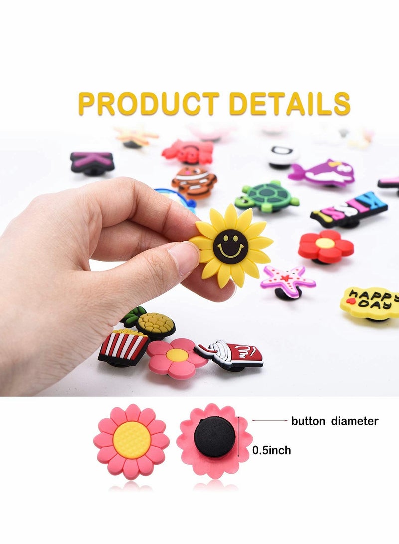 Excefore Shoe Decoration Charms for Croc 100 Pieces Stuff Different Shape Shoes Charms for Shoe Decorations Wristband Bracelet Party Favors - Image 3