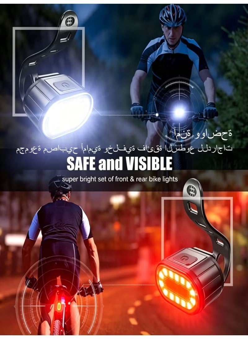 virenia Bike Lights Set, USB Rechargeable – IPX6 Waterproof, Long Battery Life for Mountain Bikes - Image 3