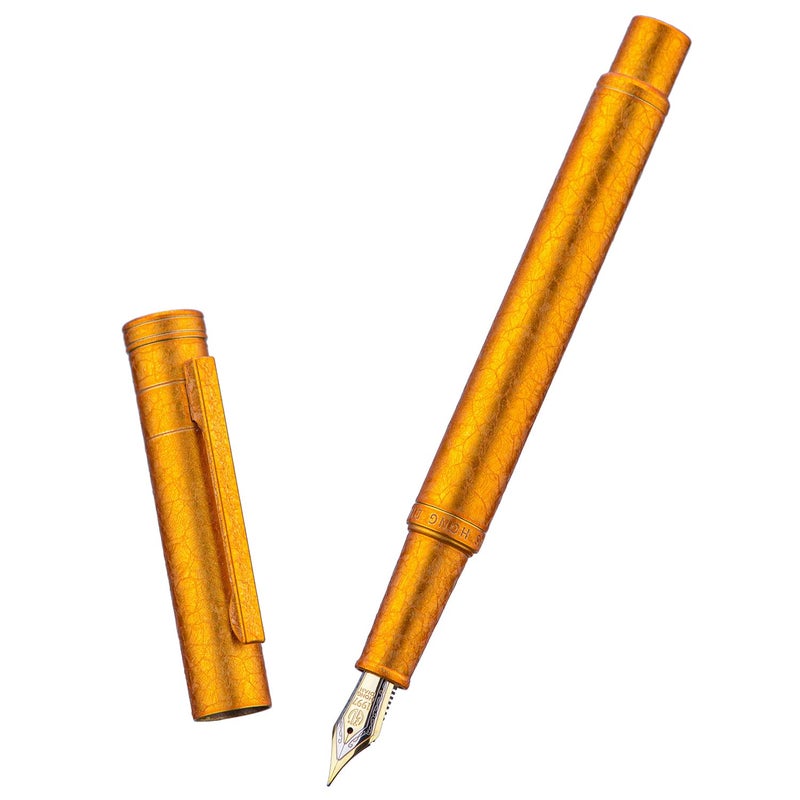 Asvine Hongdian 1851 Forest Fountain Pen Golden Ice Flowers, Fine Nib Classic Design with Converter and Metal Pen Case - Image 2