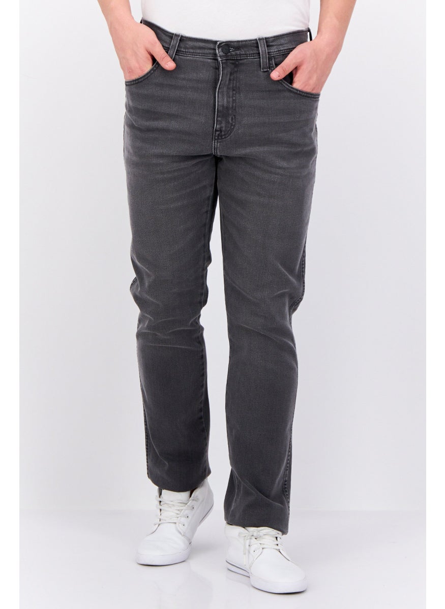 Wrangler - Men Slim Fit Washed Stretchable Jeans, Light Grey - Image 1