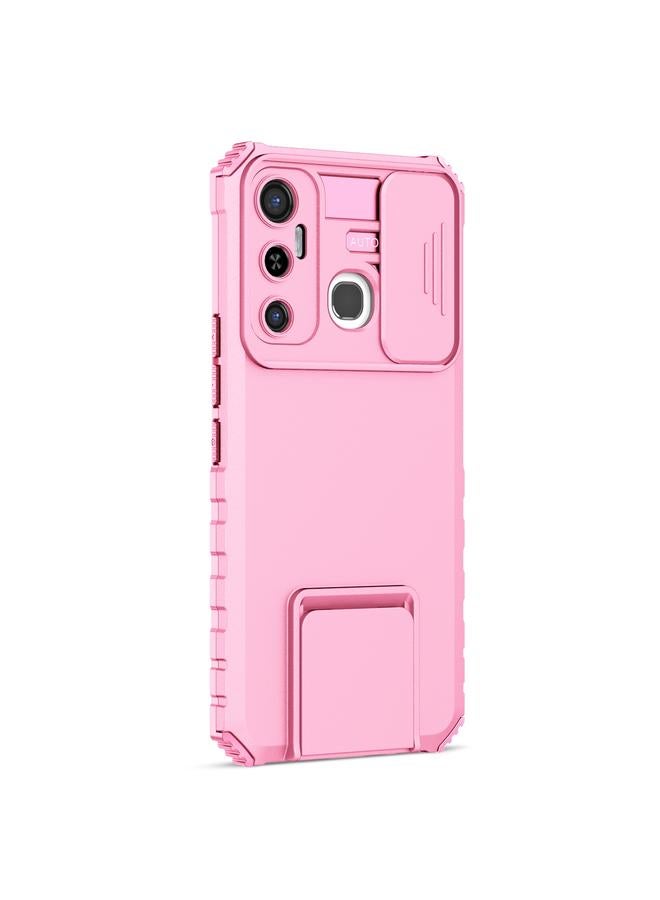 زبون جراب لهاتف Infinix Hot 11 مزود بحامل مجسم وغطاء منزلق للكاميرا - Image 2