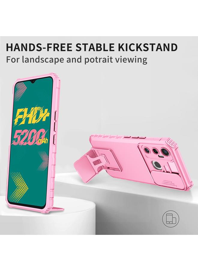 زبون جراب لهاتف Infinix Hot 11 مزود بحامل مجسم وغطاء منزلق للكاميرا - Image 5