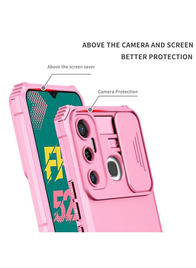 زبون جراب لهاتف Infinix Hot 11 مزود بحامل مجسم وغطاء منزلق للكاميرا - Image 3