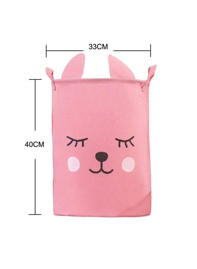 New Ear Bear Toy Storage Bag Children's Clothes Finishing Cartoon Fabric Storage Barrel Waterproof Folding 1173 - Image 1