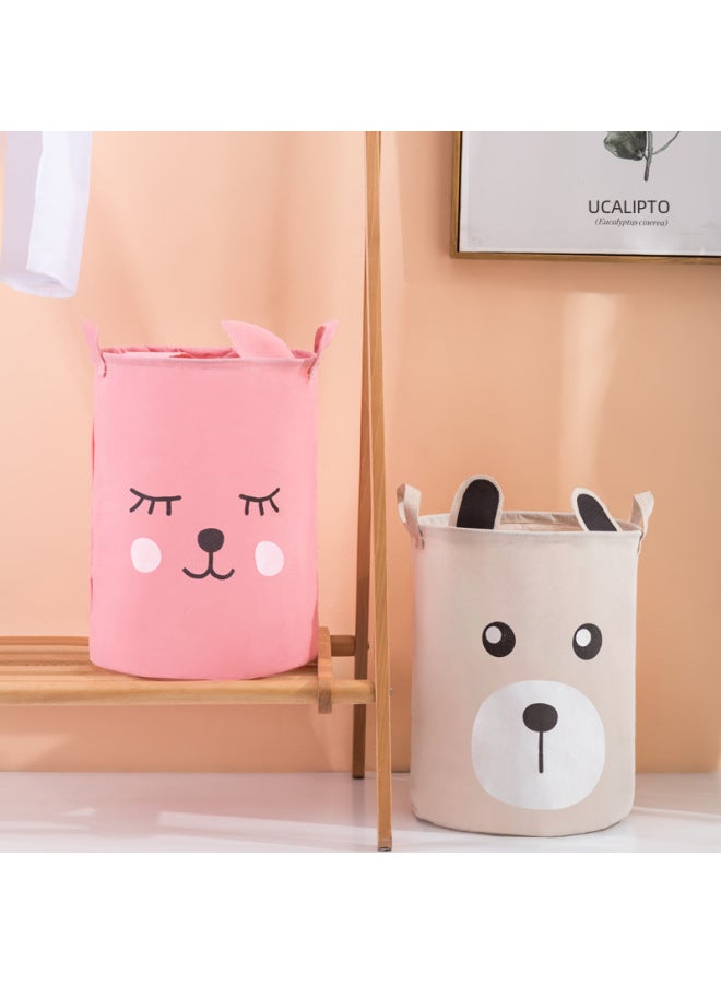 New Ear Bear Toy Storage Bag Children's Clothes Finishing Cartoon Fabric Storage Barrel Waterproof Folding 1173 - Image 4