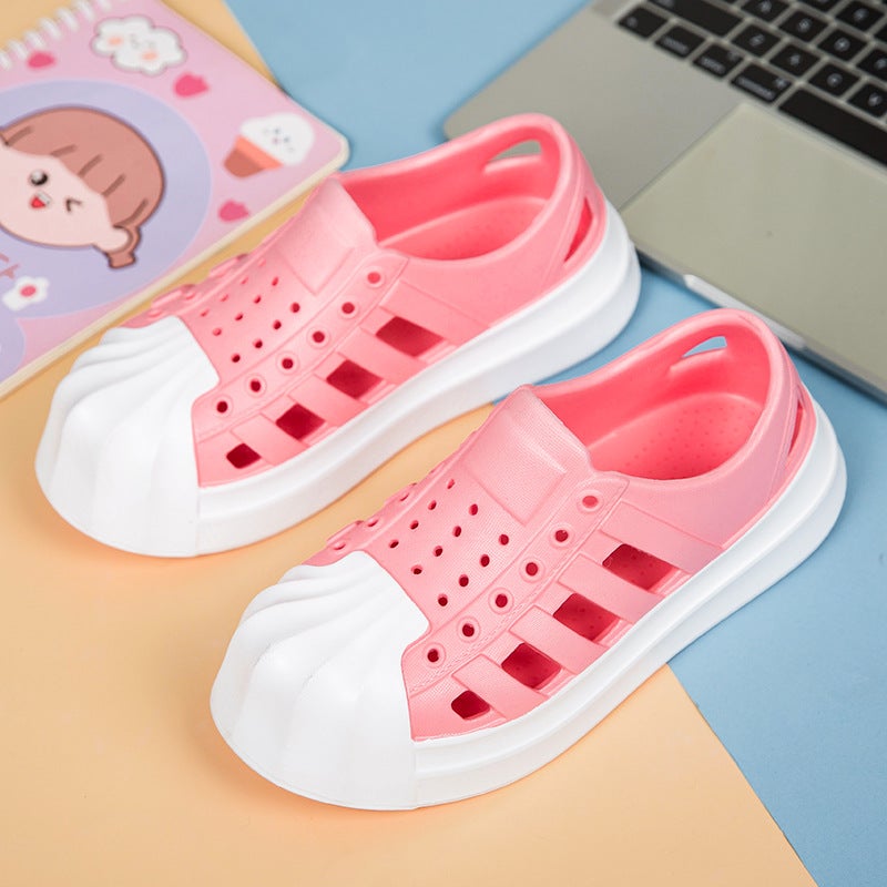 New Children'S Clogs Summer Breathable Outer Wear Beach Casual Waterproof Soft Bottom Toe Sandals - Image 1