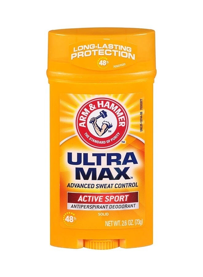 Arm & Hammer Ultramax Active Sport Solid Antiperspirant Deodorant Yellow 73grams - Image 1