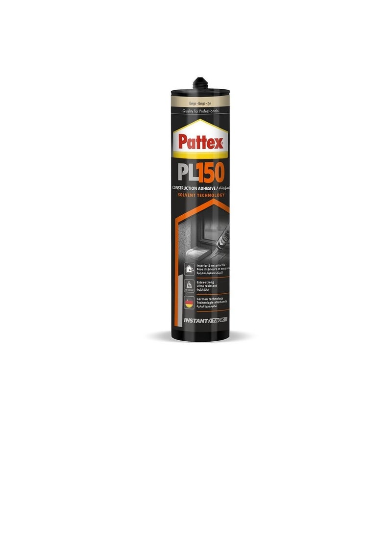 Pattex PL150 Construction Adhesive Solvent Technology (Beige) - 380g - Image 1