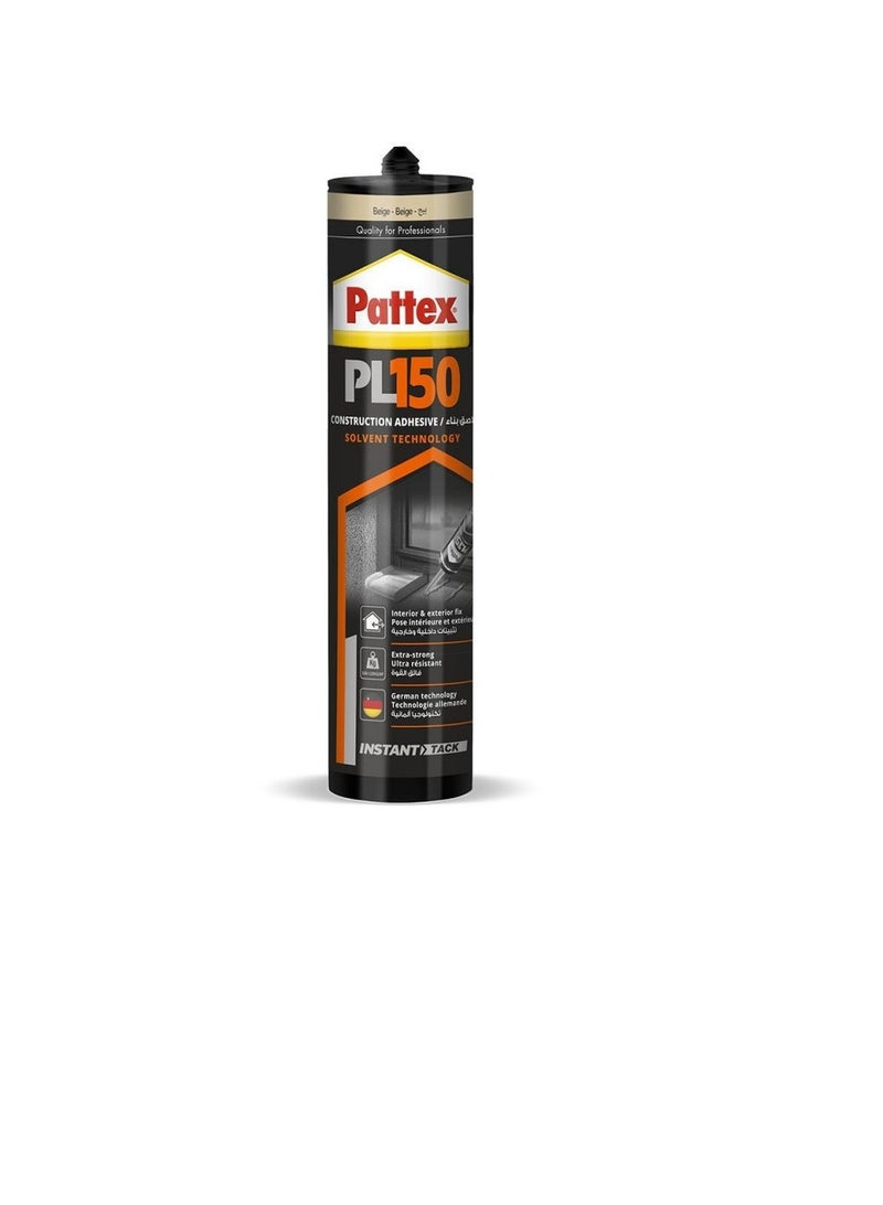 Pattex PL150 Construction Adhesive Solvent Technology (Beige) - 380g - Image 2