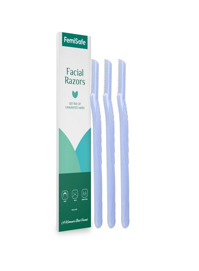 FemiSafe Reusable Facial Razor for Women Easy & Safe Painless Hair Removal | Pack of 3 Razors that Exfoliate skin |Hair Remover for Eyebrows, Upper Lip, Forehead, Peach Fuzz & Chin with Safety blades - Image 1