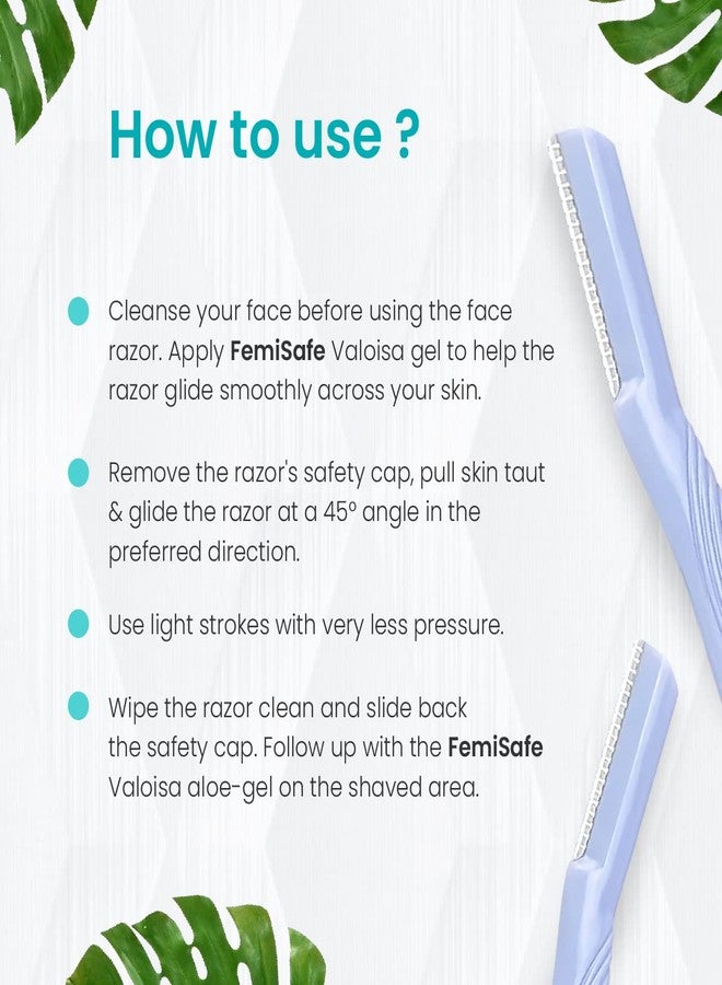 FemiSafe Reusable Facial Razor for Women Easy & Safe Painless Hair Removal | Pack of 3 Razors that Exfoliate skin |Hair Remover for Eyebrows, Upper Lip, Forehead, Peach Fuzz & Chin with Safety blades - Image 5