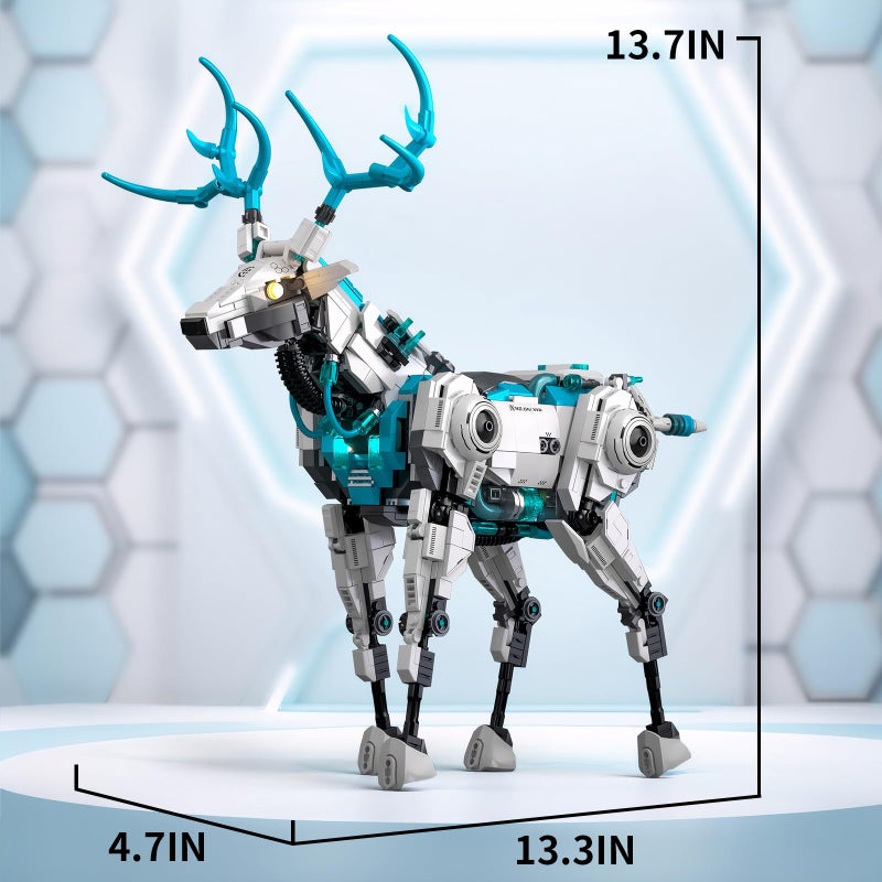 BNG Mechanical Deer Building Sets for Adult,Animal Collection Toy with Base for Home or Office Decor,Creative Building Gift for Teens Boys and Girls 8-14 (1566PCS) - Image 2