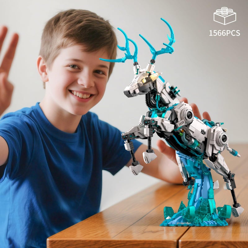 BNG Mechanical Deer Building Sets for Adult,Animal Collection Toy with Base for Home or Office Decor,Creative Building Gift for Teens Boys and Girls 8-14 (1566PCS) - Image 4