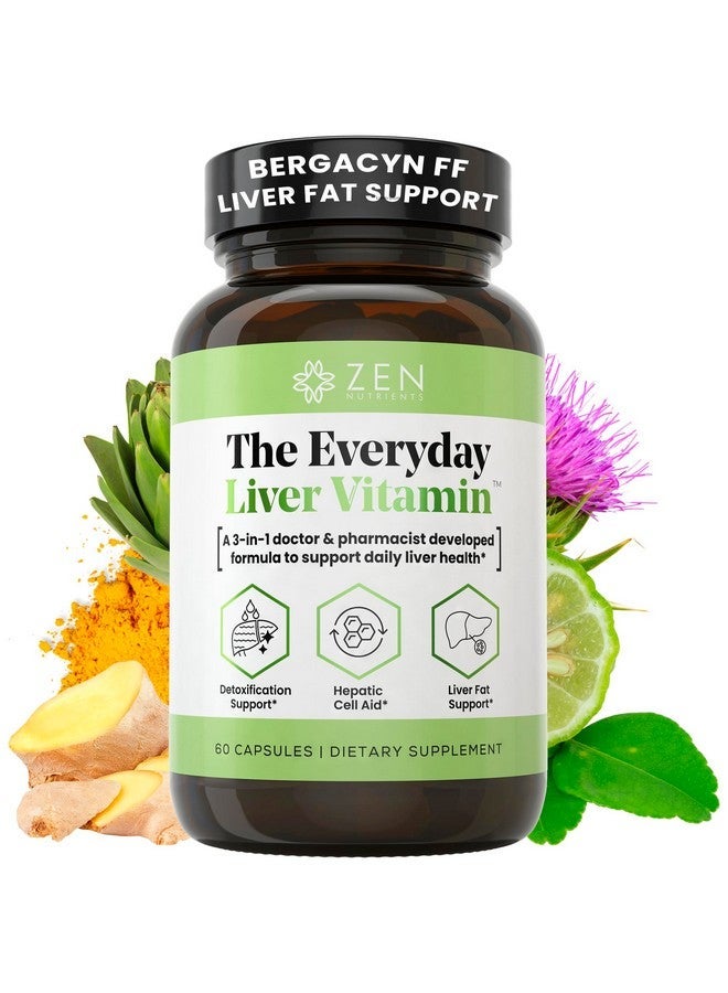 Zen Nutrients The Everyday Liver Vitamin - Advanced Liver Cleanse, Detox & Repair with Clinically Studied Bergacyn FF, Organic Milk Thistle, Dandelion Root & Artichoke Extract for Optimal Liver Health & Fatty Liver Support - 60 Capsules - Image 1
