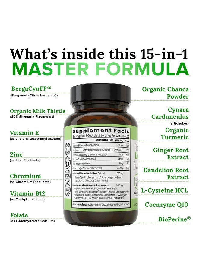 Zen Nutrients The Everyday Liver Vitamin - Advanced Liver Cleanse, Detox & Repair with Clinically Studied Bergacyn FF, Organic Milk Thistle, Dandelion Root & Artichoke Extract for Optimal Liver Health & Fatty Liver Support - 60 Capsules - Image 5