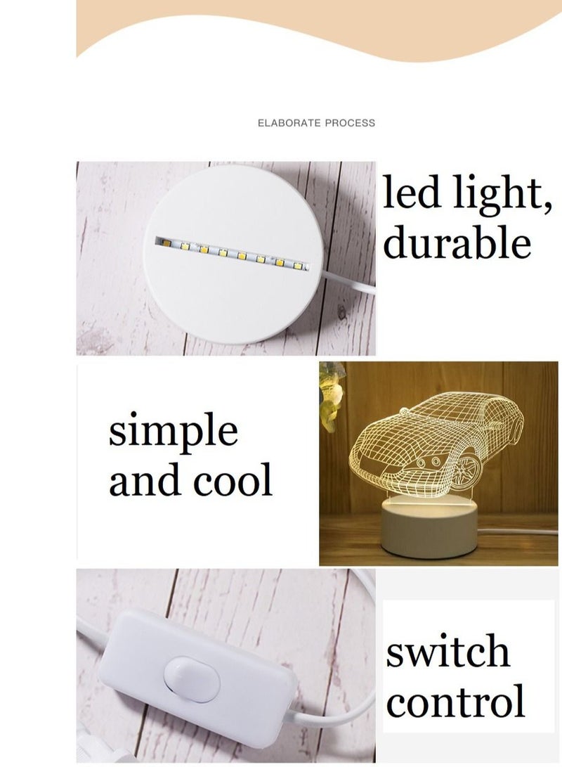 3D LED Night Lamp Warm White Table Light Car Shape  - Image 2