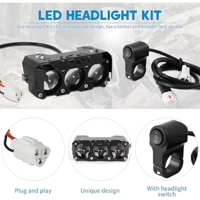 Alpha Rider Led Headlight Kit For Surron Segway X260 X160 S160 Talaria Easy Plug And Play High Brightness With Headlight Switch High Transmittance Front Headlamp With Switch Bright Head Lamp - Image 3