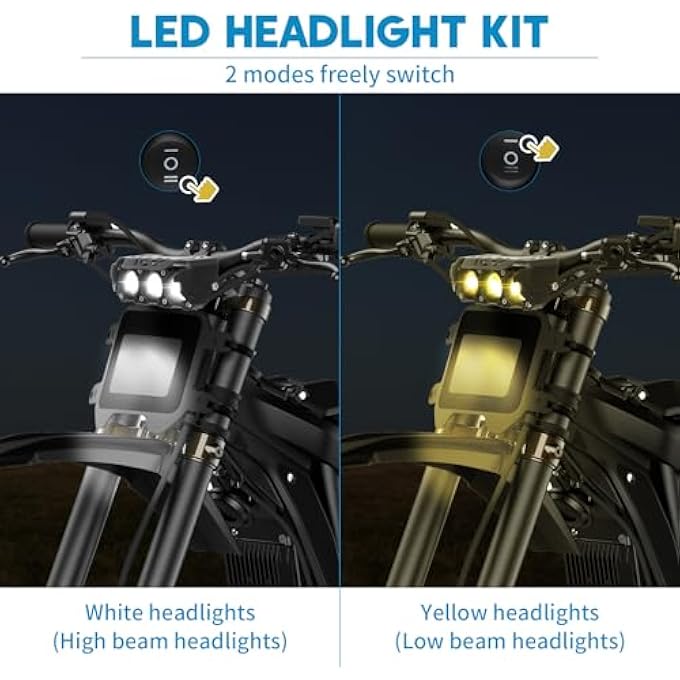 Alpha Rider Led Headlight Kit For Surron Segway X260 X160 S160 Talaria Easy Plug And Play High Brightness With Headlight Switch High Transmittance Front Headlamp With Switch Bright Head Lamp - Image 4