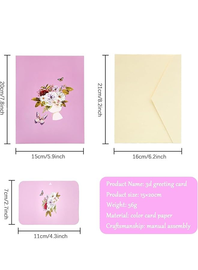 erorex 3D Pop Up Greeting Cards Colorful Butterfly Design For Women Includes Note Card And Envelope Perfect For Birthdays Anniversaries And Special Celebrations  - Image 2