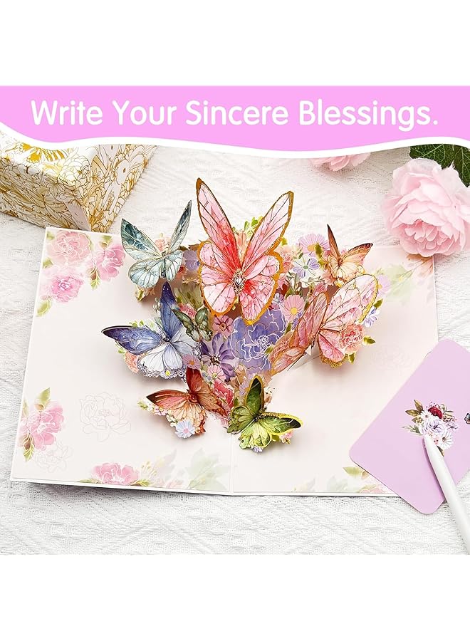 erorex 3D Pop Up Greeting Cards Colorful Butterfly Design For Women Includes Note Card And Envelope Perfect For Birthdays Anniversaries And Special Celebrations  - Image 3