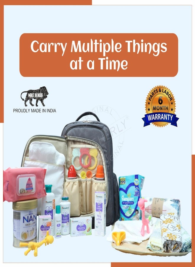 Motherly Solid Color Diaper Bag for Mothers for Travel, Maternity Bag for Newborn Baby, Mothers Travelling Bag, Multiple Pocket Water Resistant Baby Bag, Hospital Bag for moms with Offers (Black) - Image 4