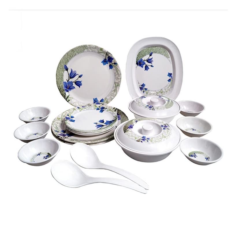 Drumstone Assorted Colour Melamine Dinner Set 32 Pieces - Image 5