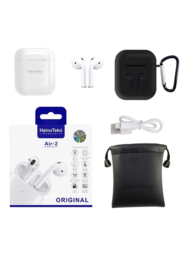 Haino Teko Air-2 Original Bluetooth Earbuds Compatible With Android & iOS With Free Silicon Cover - Image 3