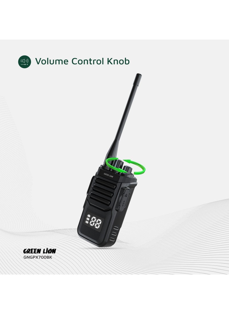 GPX700 Two-way radio with Scan Function and Volume Control Knob / Handheld radio / Portable radio / Radio transceiver / Wireless communicator / Clear Phosphor Display - Black