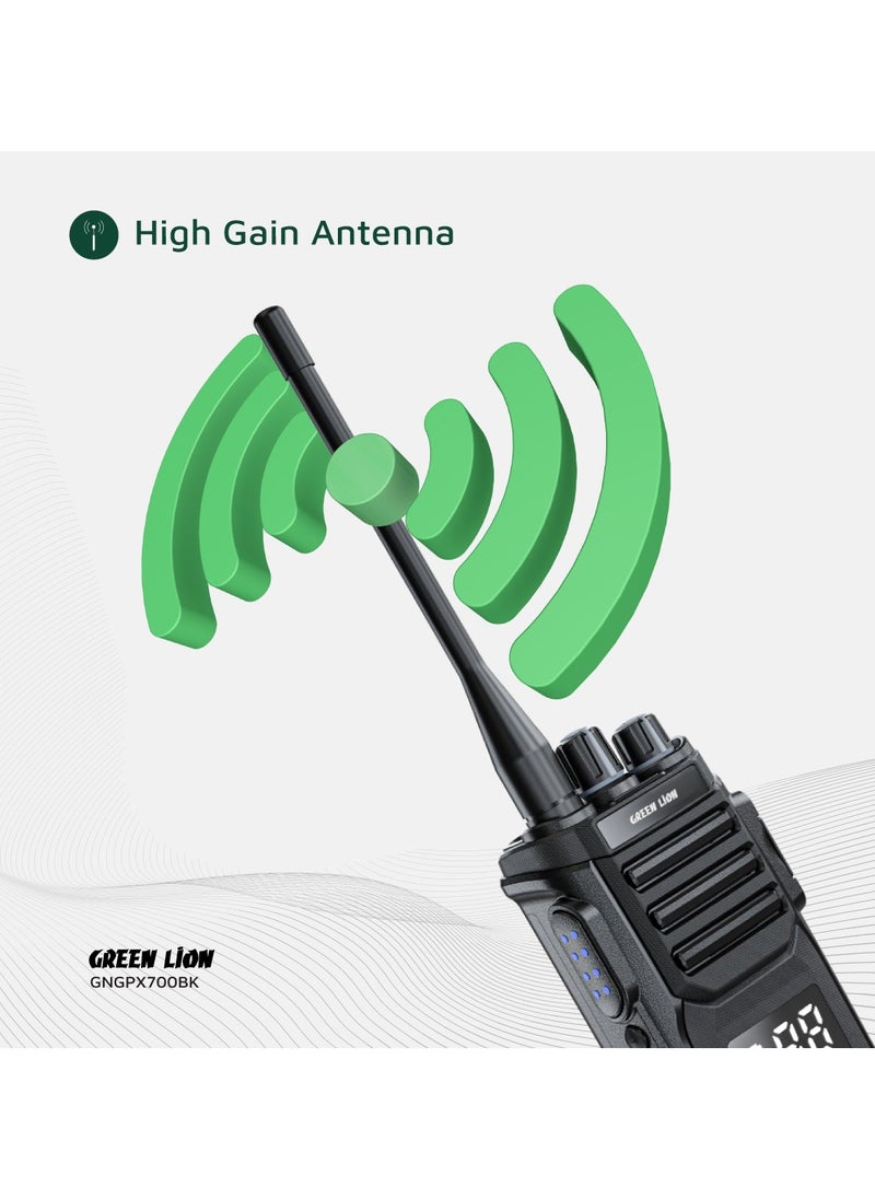 GPX700 Two-way radio with Scan Function and Volume Control Knob / Handheld radio / Portable radio / Radio transceiver / Wireless communicator / Clear Phosphor Display - Black