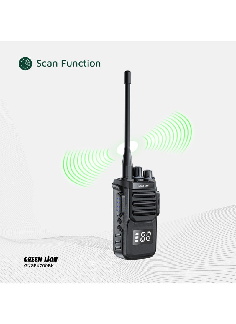 GPX700 Two-way radio with Scan Function and Volume Control Knob / Handheld radio / Portable radio / Radio transceiver / Wireless communicator / Clear Phosphor Display - Black