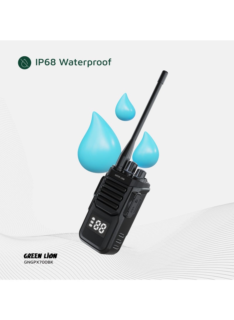 GPX700 Two-way radio with Scan Function and Volume Control Knob / Handheld radio / Portable radio / Radio transceiver / Wireless communicator / Clear Phosphor Display - Black