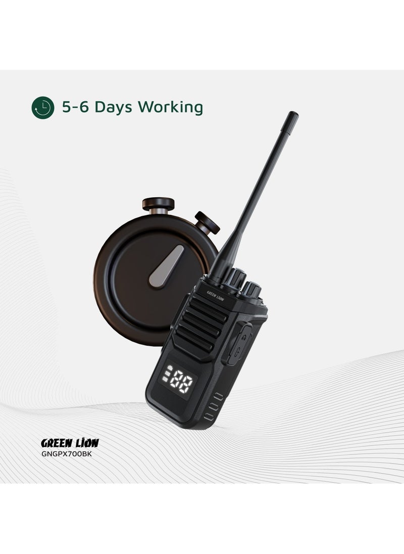 GPX700 Two-way radio with Scan Function and Volume Control Knob / Handheld radio / Portable radio / Radio transceiver / Wireless communicator / Clear Phosphor Display - Black