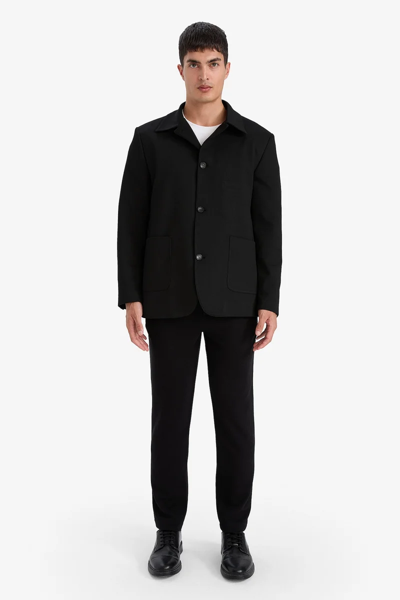 Defacto  Regular Fit Polo Collar Blazer for Men | Best Price UAE