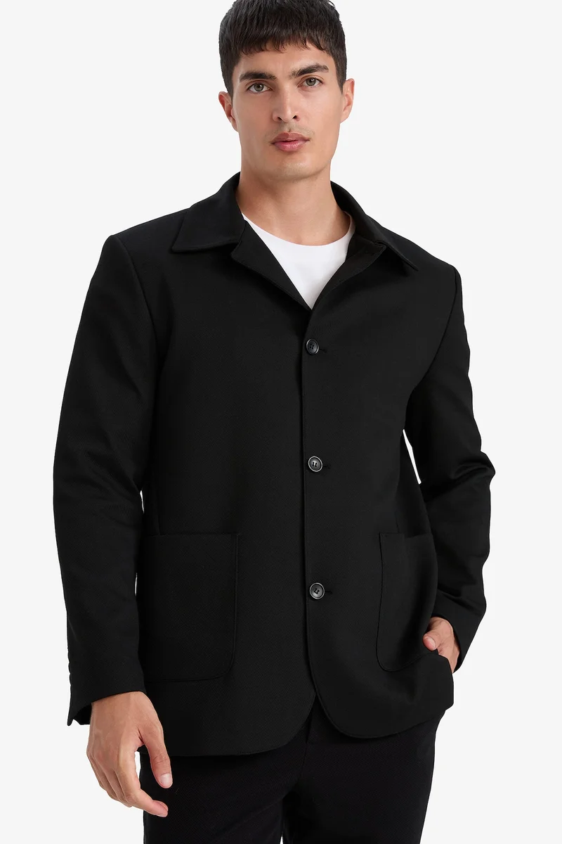 Regular Fit Polo Collar Blazer